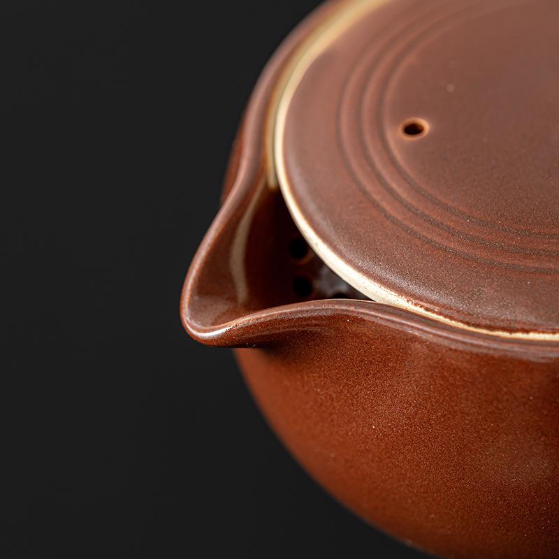 日式ZRQ火粗陶侧把壶可明干烧电陶炉炭酒精使木用m煮l围炉茶壶