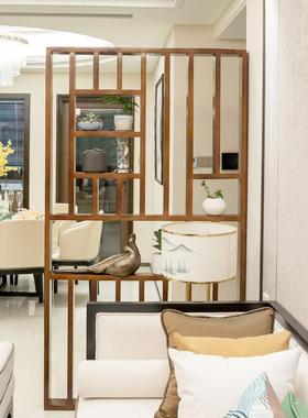 新中式入隔断屏风镂栅01130空栏客座厅竖条木质实户木花格玄关墙