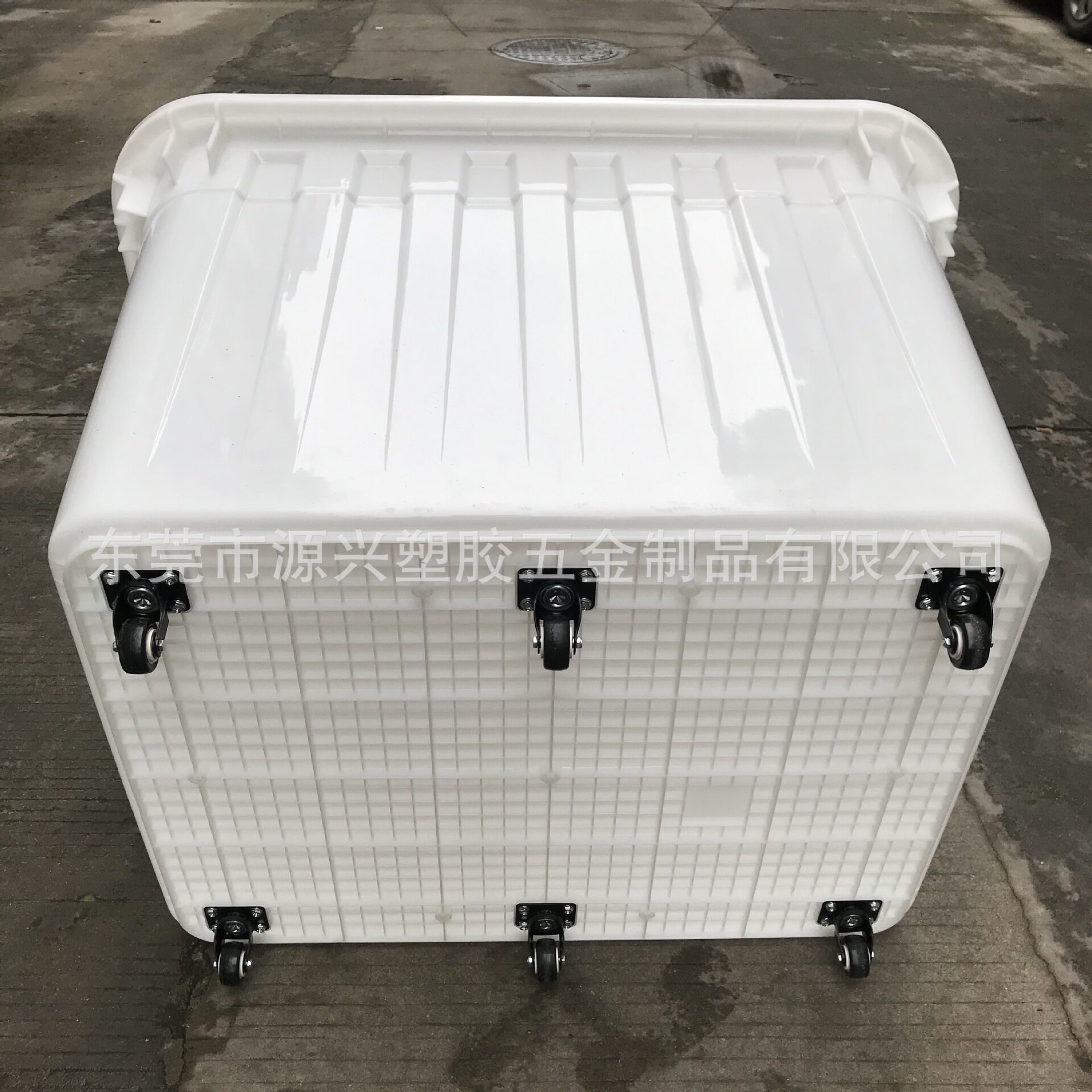 加厚超大号带6个脚轮储物箱胶筐600升服装玩具厂手推运输周转箱子