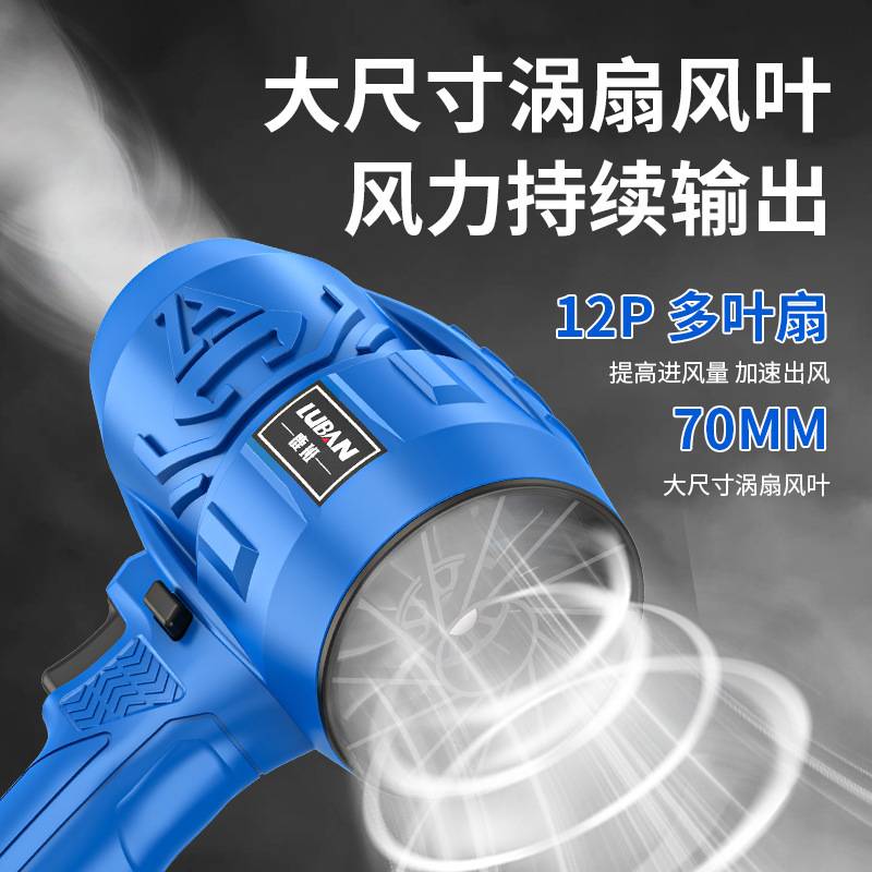 鹿班电动吹风机家用充电式锂电鼓风机无线大型吹叶机吹灰机暴风机