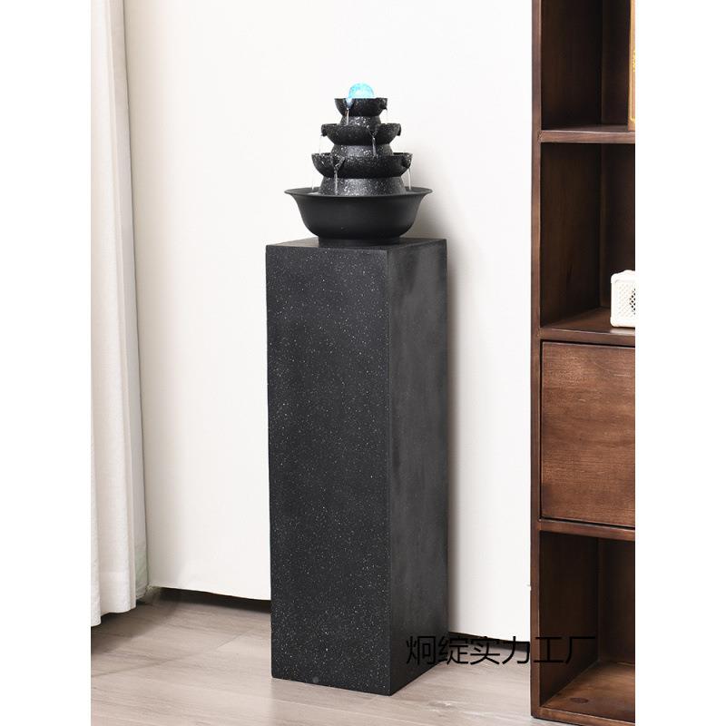 办公室八方来财水循环水轮时来运XFI流转室桌面招财茶凤水摆件风