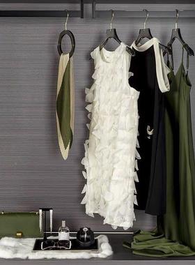 软绿色系轻SCD奢样板间衣帽间装饰品女士陈衣套装样板房柜衣服列