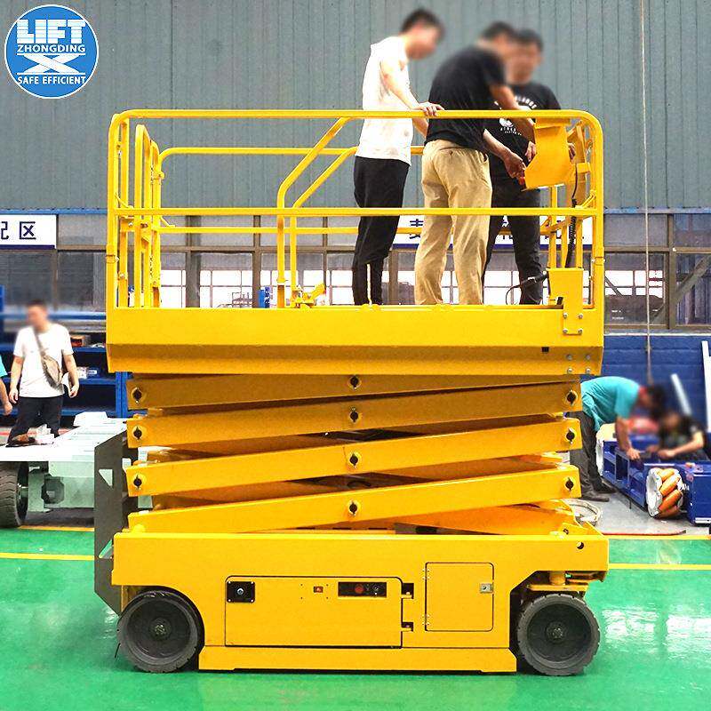 高空业平台12米移动剪叉式降机全自行升降平COO台自动作行走升降