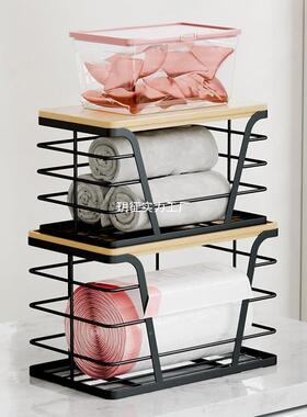 新款厨台YCI垃圾袋收篮子铁艺木纳制壁挂式房蔬菜水果篮套面装