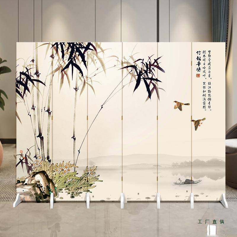 定制屏风隔断山客厅办公室酒叠店进门水花折鸟励志可移动985遮挡