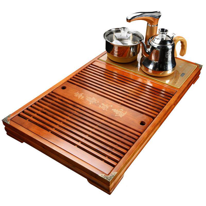 自全热动实SC002木茶盘茶海合一喝茶四台茶道茶具套装家用整套简