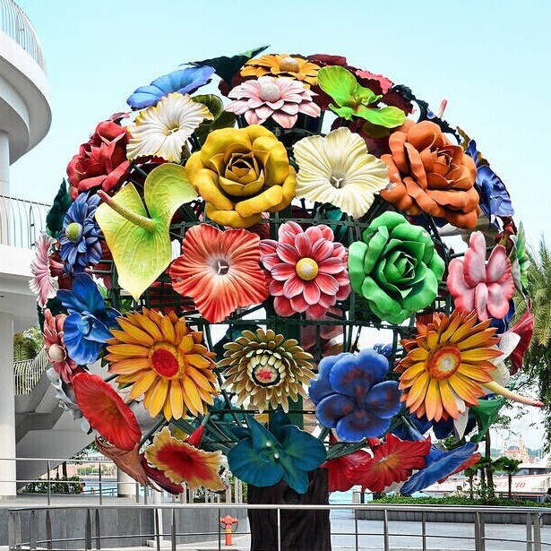 不锈钢莲花景观雕塑来图定制