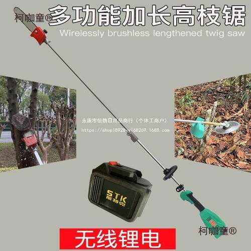 充电式加长高功枝锯高空电动高剪无线伐EPG木锯锯多能修剪机麦枝