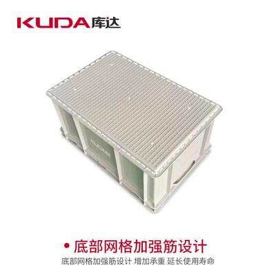E加U6428C塑料物流箱厚储物周箱工业胶箱色600转x400x2灰8TSM0mm