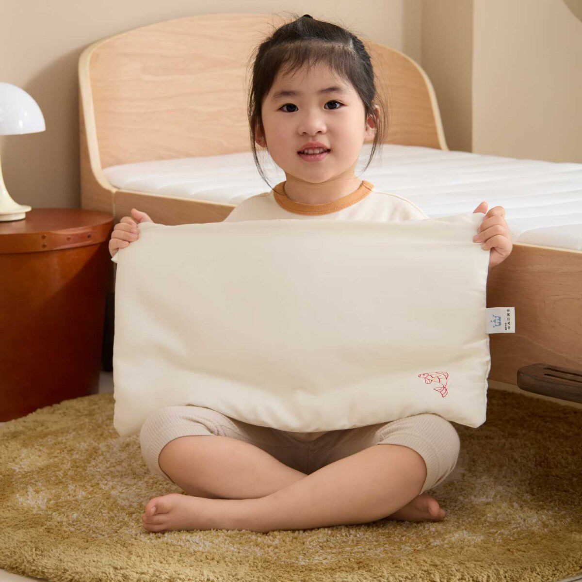 A类抗菌新生婴幼儿锦鲤蚕丝枕平安好运宝宝枕低枕芯枕套可拆卸