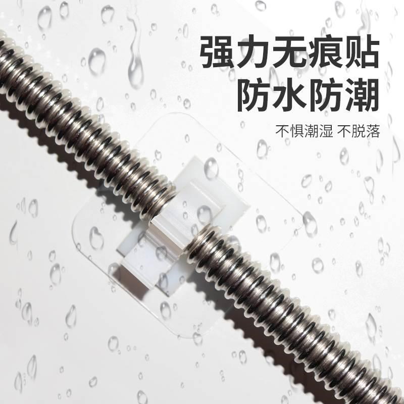 管卡固定pvc置物架波纹空调圆免钉墙壁神器ppr打孔水管夹子扣