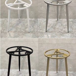 定制铁艺边几架餐桌腿支架圆形茶几沙发简约现代岩板桌腿底座家用