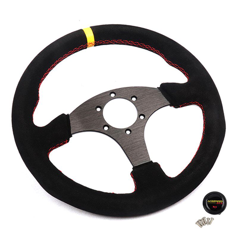 13寸330mm汽车改装磨砂方向盘改装赛车方向盘竞技游戏通用方向盘