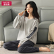 新款 家居服套 纯棉春秋全棉休闲舒适运动秋季 2023e年睡衣女款 长袖