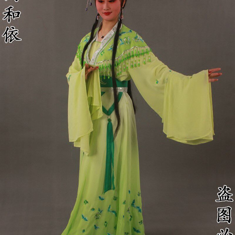 小姐戏服黄梅戏越剧楼台会花旦服装古典舞蹈服装小姐衣服7251绿色