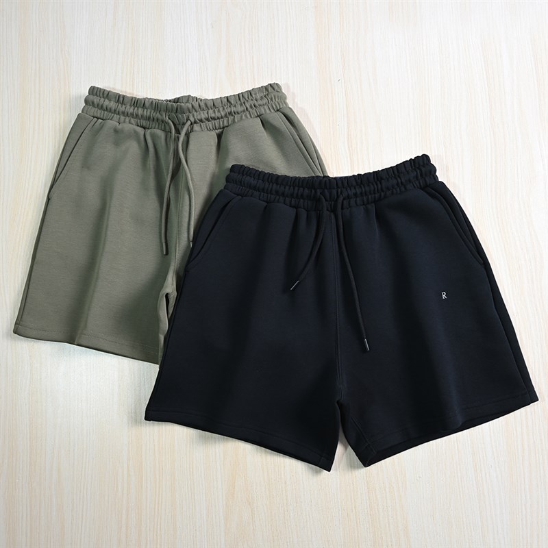 男装好货 254/21 美系 棉质胶印字母松紧腰系带男士针织休闲短裤