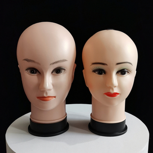 假发模特头模 帽子头饰展示头模道具 塑料女头模S帽子道具假发放