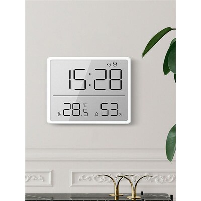墨水屏时钟家用电子挂墙大屏幕静音智能温湿度学生床头数字闹钟