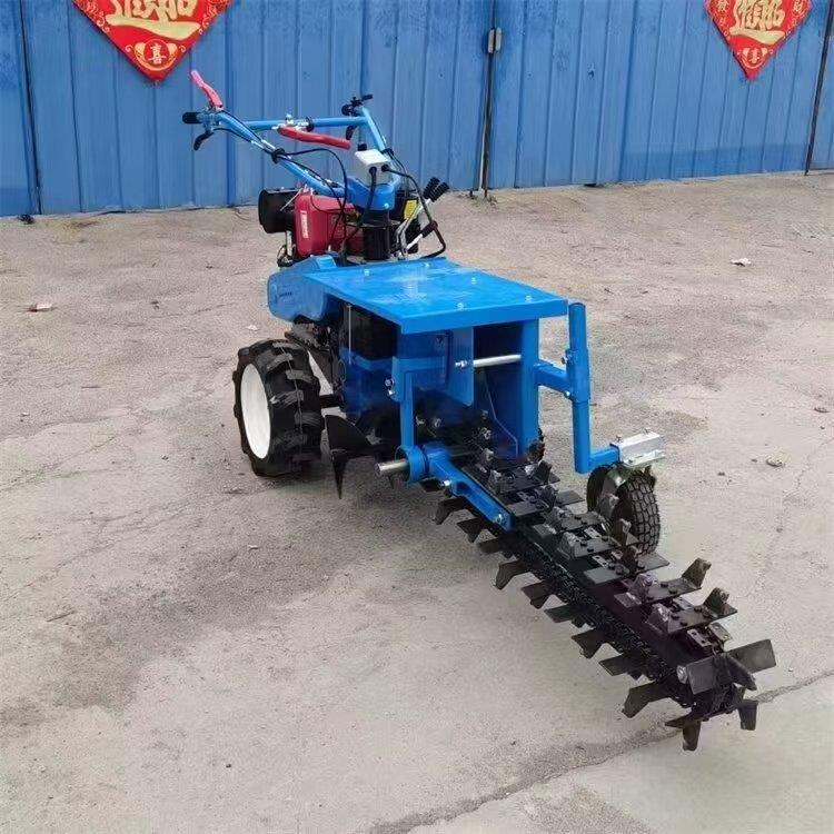 柴油自行走开沟机工程农用果园挖沟挖槽手扶式链条开沟机