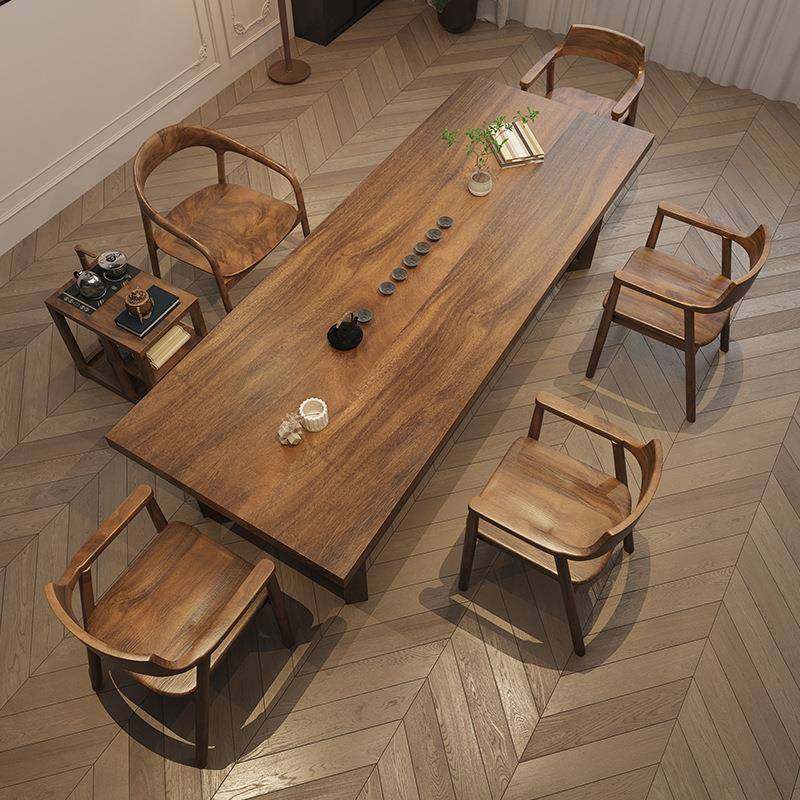实木大板茶桌椅组合简约家用办公室茶几原木客厅阳台阳台桌多功能,商业/办公家具,茶台/茶桌,淘宝优惠券,粉丝福利购,淘宝优惠卷