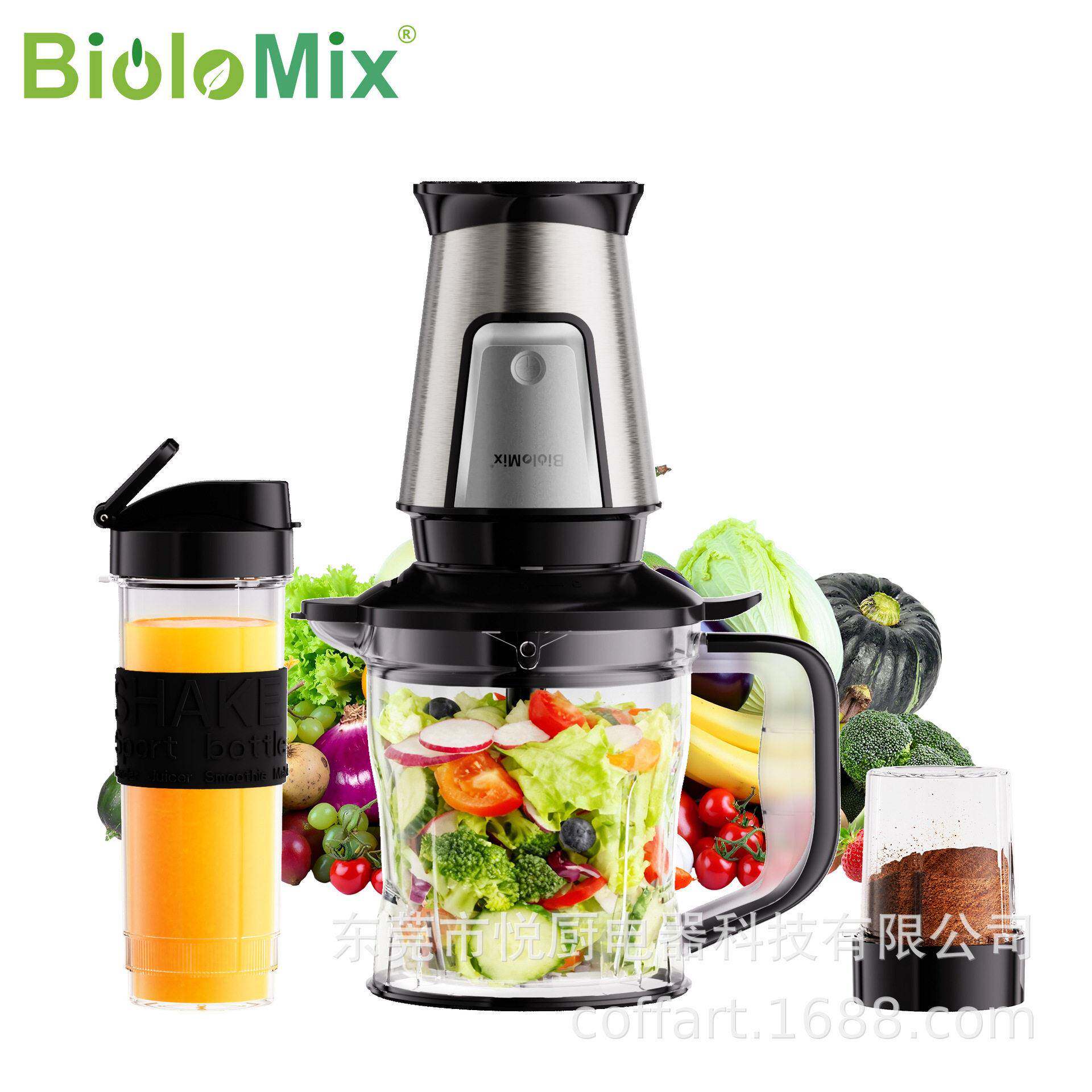 跨境多功能3合1家用搅拌机榨汁绞肉研磨一体机辅食料理机Blender