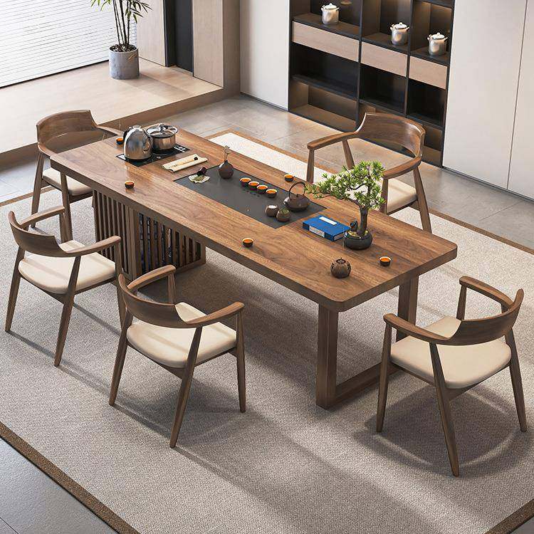 禅意功夫实木茶台现代简约轻奢长方形客厅办公洽谈桌椅组合,商业/办公家具,茶台/茶桌,淘宝优惠券,粉丝福利购,淘宝优惠卷