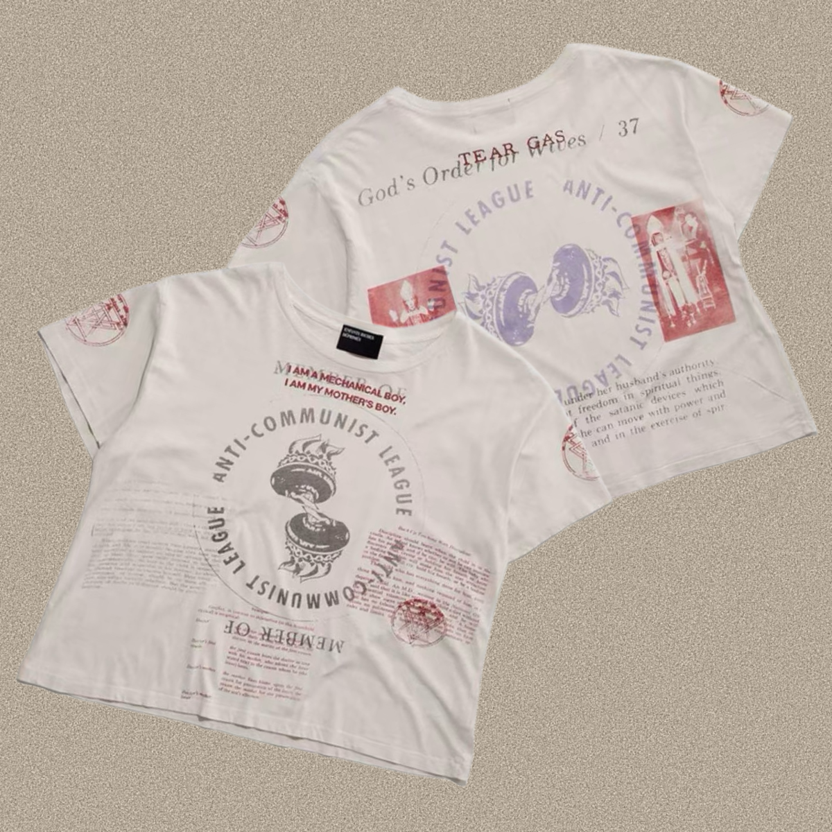 thumbnail for Correct high-end ERD Flame Badge street vintage casual distressed short loose short-sleeve men's T-shirt