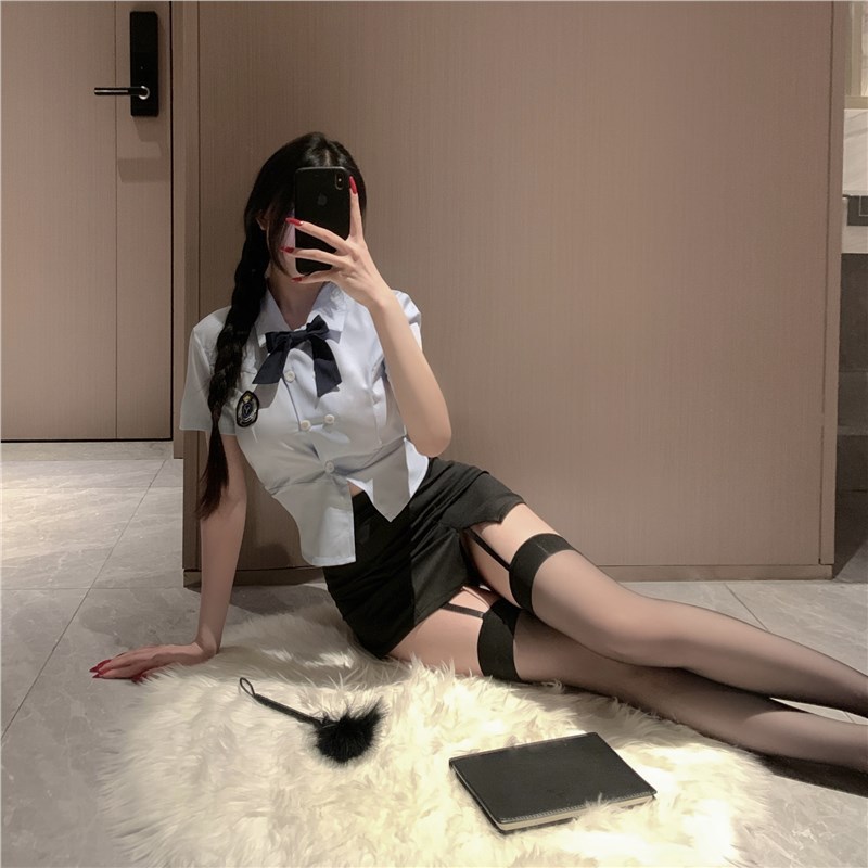 炽热 乖乖学姐甜美JK内衣学院风制服紧身性感超短裙空姐性感睡衣