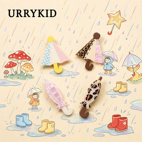 URRYKID原创设计【波点生活】雨伞边夹 醋酸材质刘海发夹气质发饰