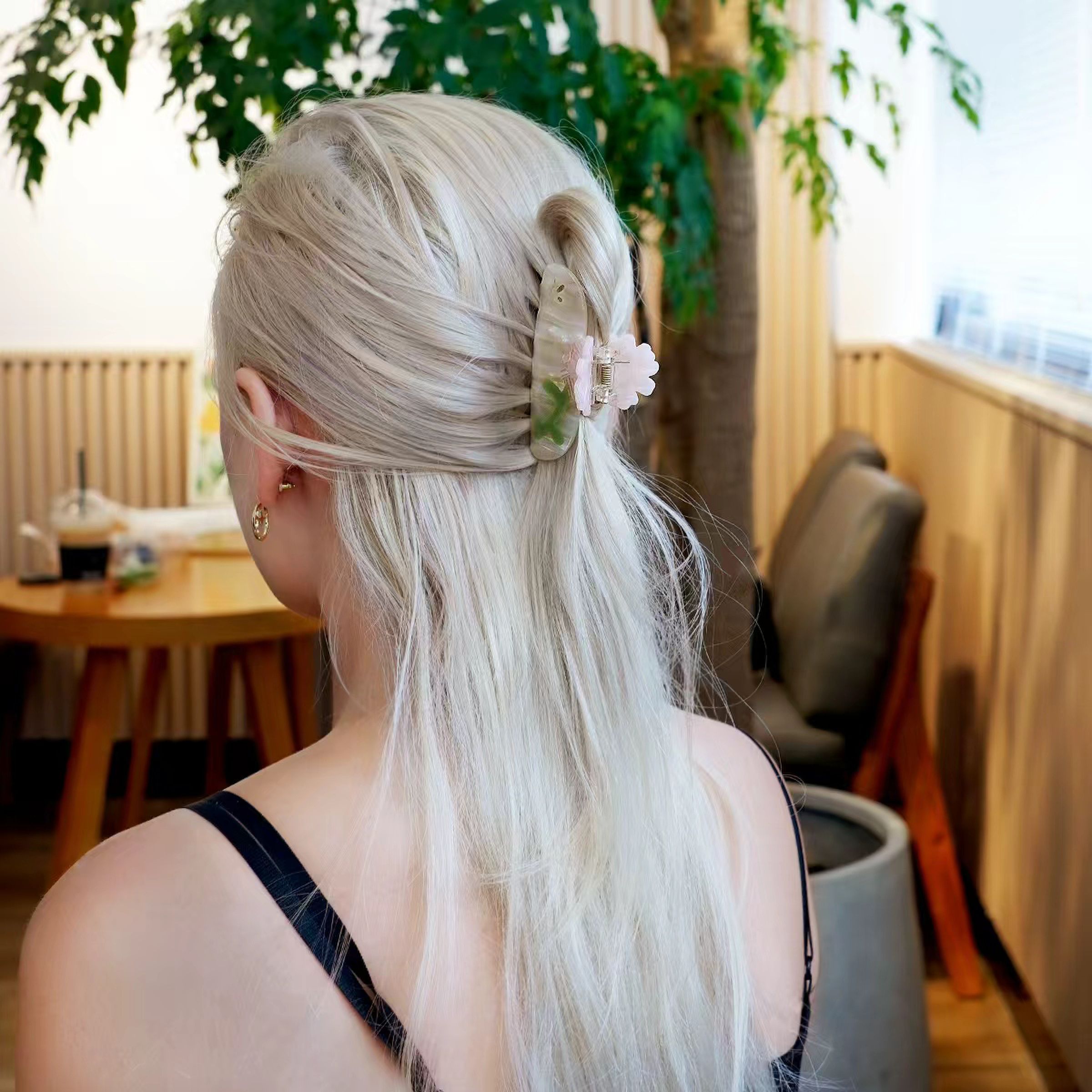 原创新款醋酸菊花渐变抓夹