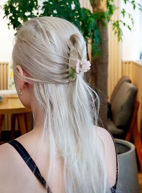 URRYKID原创新款渐变抓夹醋酸菊花后脑勺盘发鲨鱼夹半扎抓夹