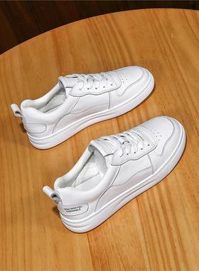 第一层牛皮女性休闲运动鞋2025春夏新平底运动女性鞋轻量和多功能