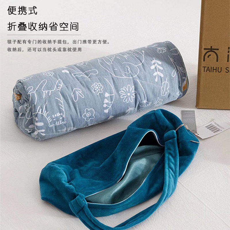 家居办公四季通用便携式手提包毯子毛巾枕头百变小盖毯