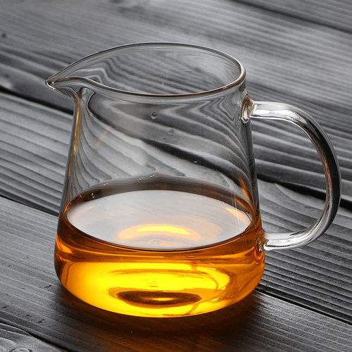 唐述 耐热高温玻璃加厚公道杯功夫茶具茶海圆形公杯过滤茶器配件