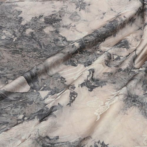 【扶光】草木染扎染手工艺真丝提花缎面料小众设计服装布料植物染