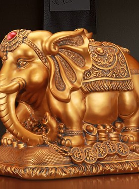 鎏金铜大象存钱罐大号储蓄罐送儿童朋友生日礼品礼物摆设工艺礼品