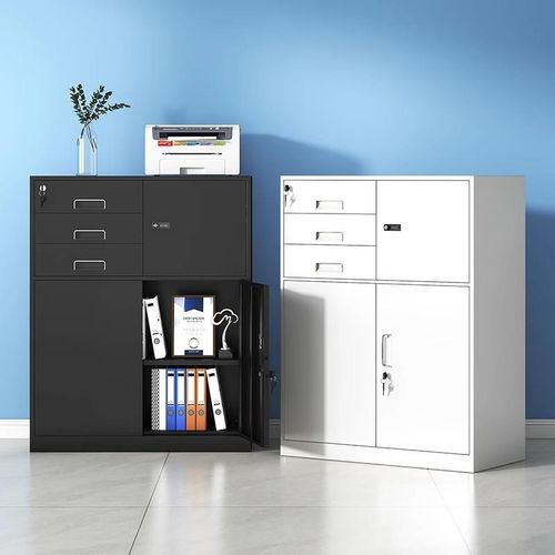 钢制矮柜办公室文件柜财务档案资料柜收纳柜落地矮柜带锁储物柜