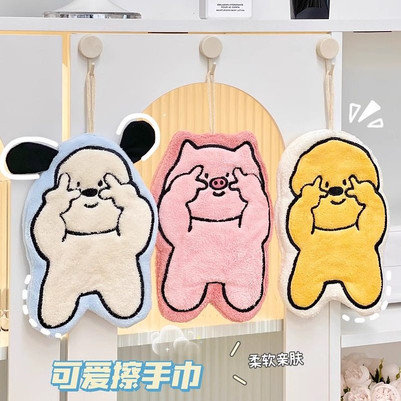 可爱擦手巾卫生间吸水三层加厚速干儿童手帕厨房挂式毛巾擦手神器,家庭/个人清洁工具,厨房擦手巾,淘宝优惠券,粉丝福利购,淘宝优惠卷