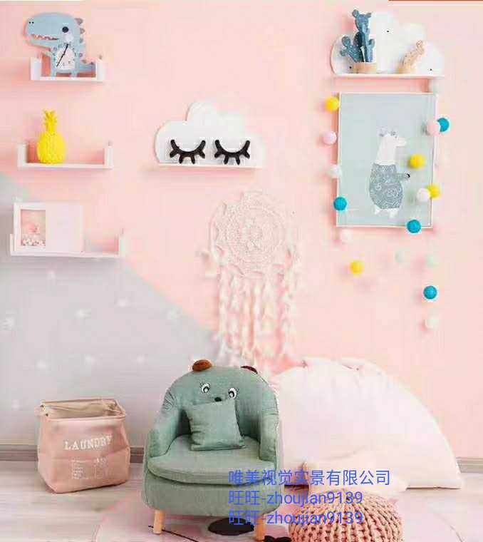 儿童实景设计摄影棚婚纱工作室拍照写真影楼装修店面2020新款制作