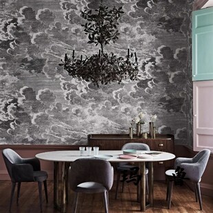 乌云壁纸咖啡店西餐厅墙贴客厅背景墙卧室天花板吊顶装饰玄关壁画