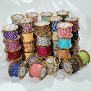 2mm五彩棉绳20米三花线四季 绳手链编织文玩流苏穗子DIY佛珠手串绳