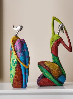 北欧抽象艺术人物摆件高级现代轻奢高档客厅卧室酒柜家居软装饰品