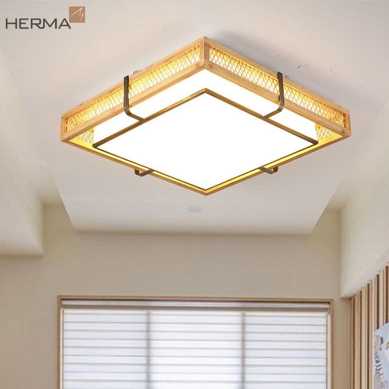 个性竹编吸顶灯日式小客厅卧室书房榻榻米简约新中式方形竹艺灯具,家装灯饰光源,客厅吸顶灯,淘宝优惠券,粉丝福利购,淘宝优惠卷