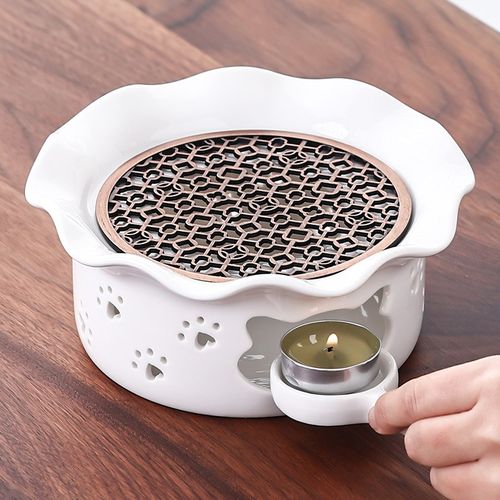 暖茶温茶炉花茶壶蜡烛煮茶炉陶瓷底座加热炉酒店餐厅侧把壶煮茶器