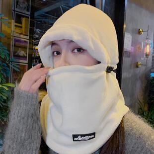 帽子女款冬季围脖一体电动车秋冬天骑车保暖面罩防风防寒2024新款