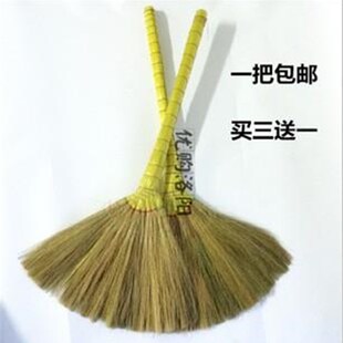 长杆绿芒草高粱软硬扫地老式手工厂家用大小扫把芦苇扫帚笤帚条帚