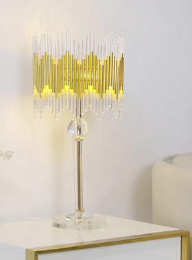 北欧轻奢美式复古2l024新款现代高级感水晶简约氛围卧室床头柜台