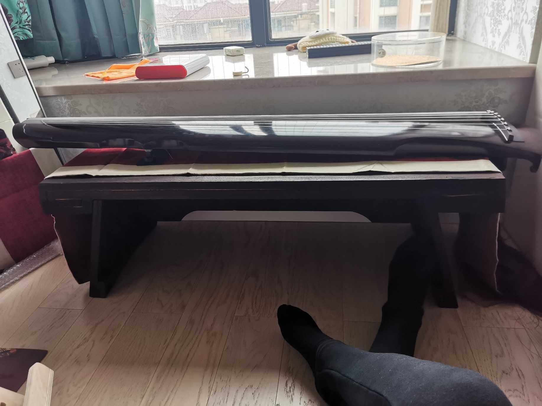 兰考纯泡桐实木塌桌实木琴桌禅意国学桌便携式折叠伏羲式古琴桌