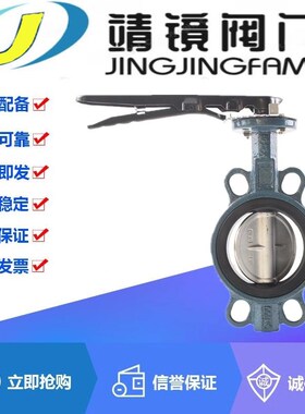 D71X-10/1j6C铸钢手柄对夹蝶阀DN40-200橡胶软密封中线快开阀门