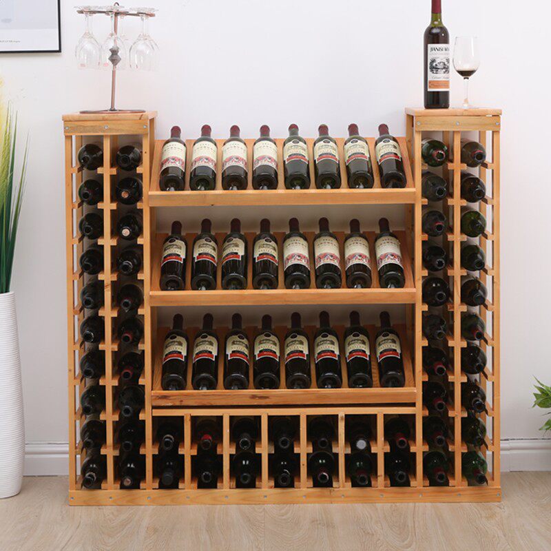 简约实木红酒架子家用酒柜落地葡萄酒架摆件欧式创意酒瓶架展示架